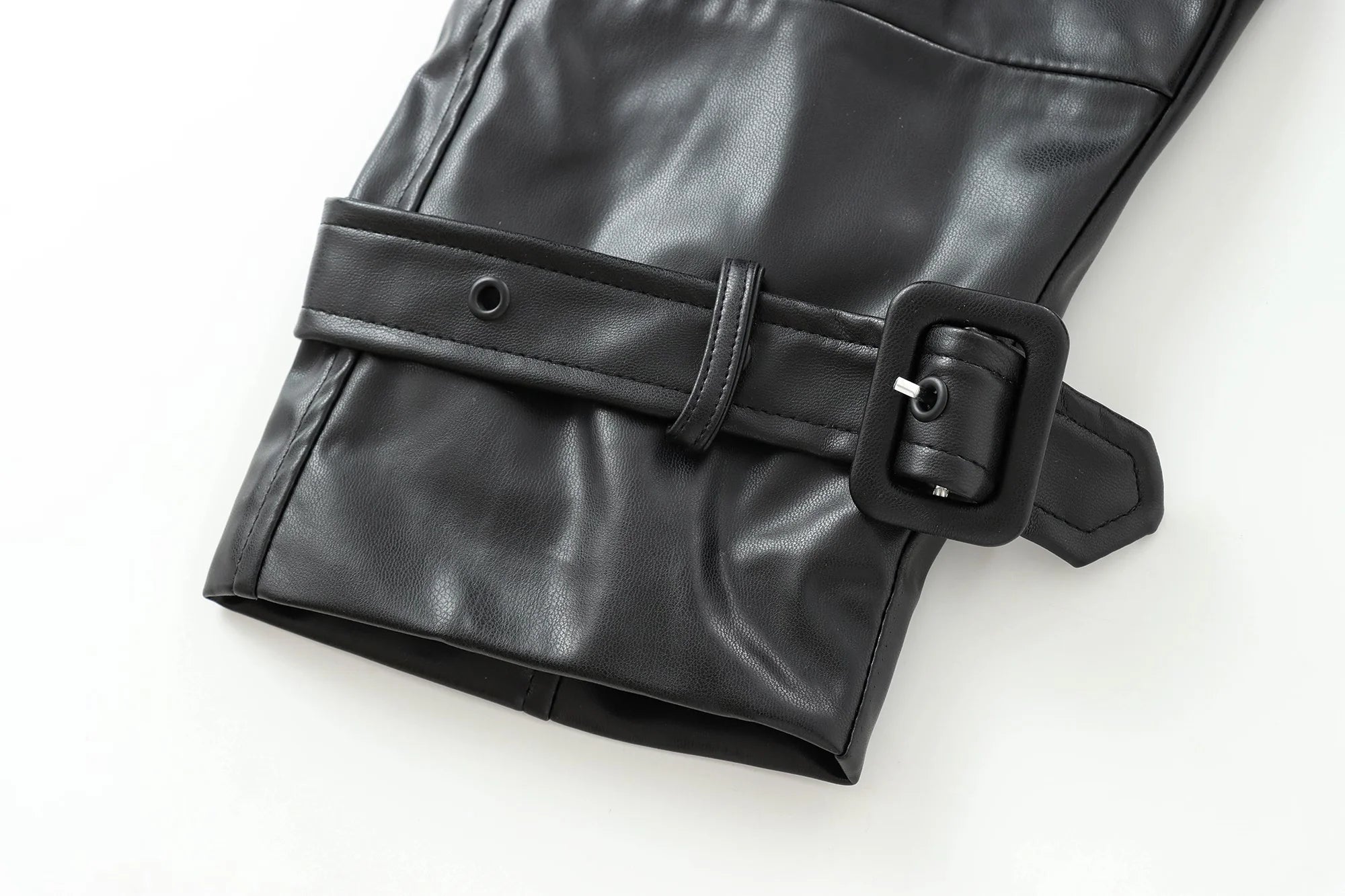 MUJER Faux Leather Bomber Jackets for Women Fashion Cropped Jacket Woman Streetwear Outerwears Long Sleeve Jacket Women Coats