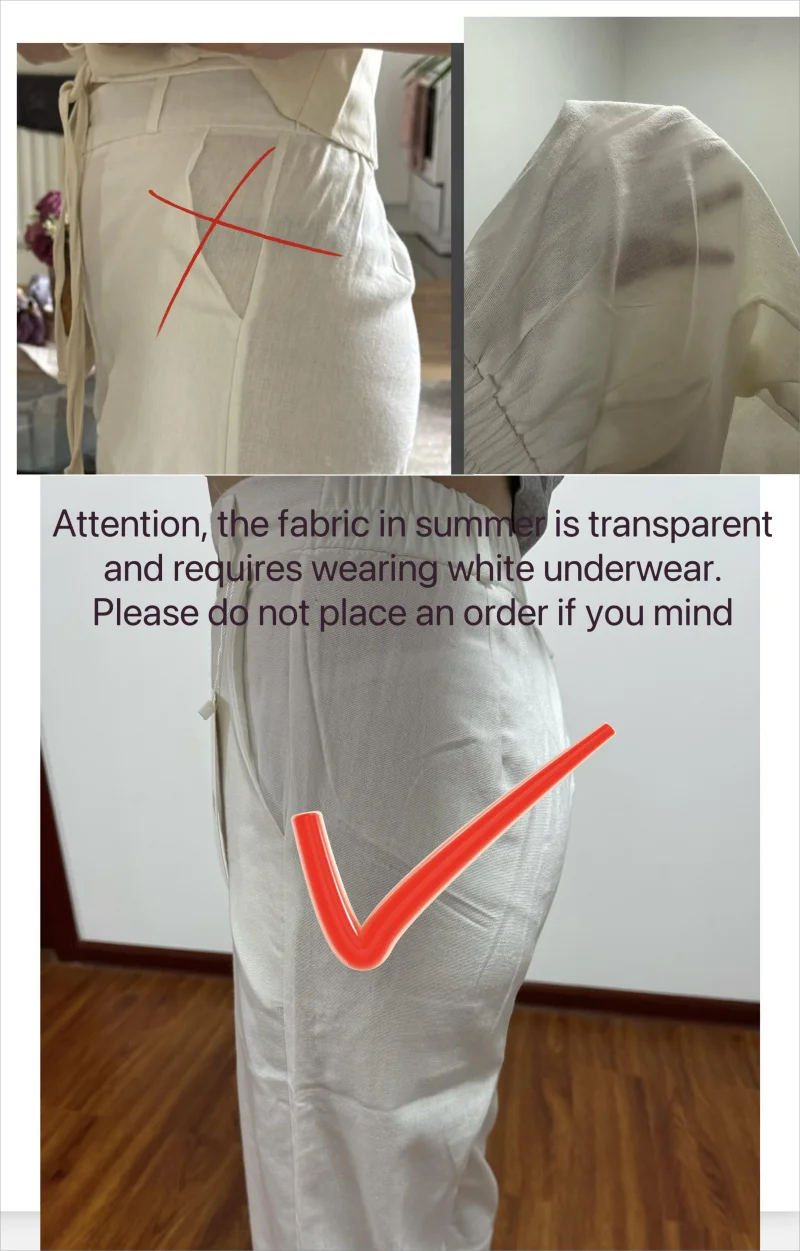 Summer Baggy Cotton Linen Pants Women Elegant High Waist White Wide Leg Pants Woman Casual Loose Straight Full Trousers Female