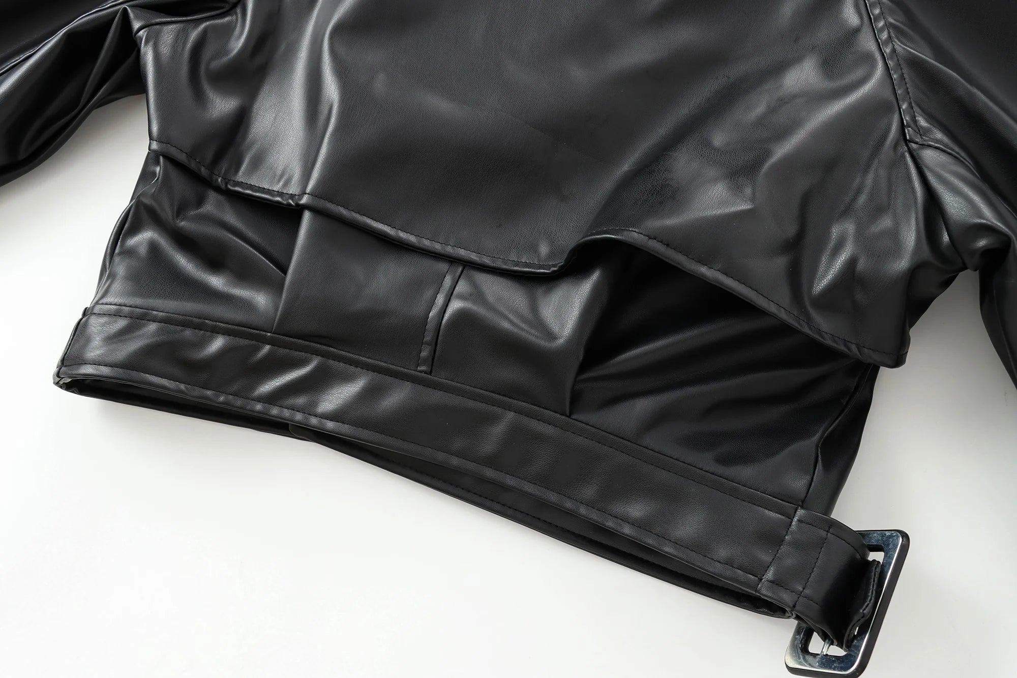 MUJER Faux Leather Bomber Jackets for Women Fashion Cropped Jacket Woman Streetwear Outerwears Long Sleeve Jacket Women Coats