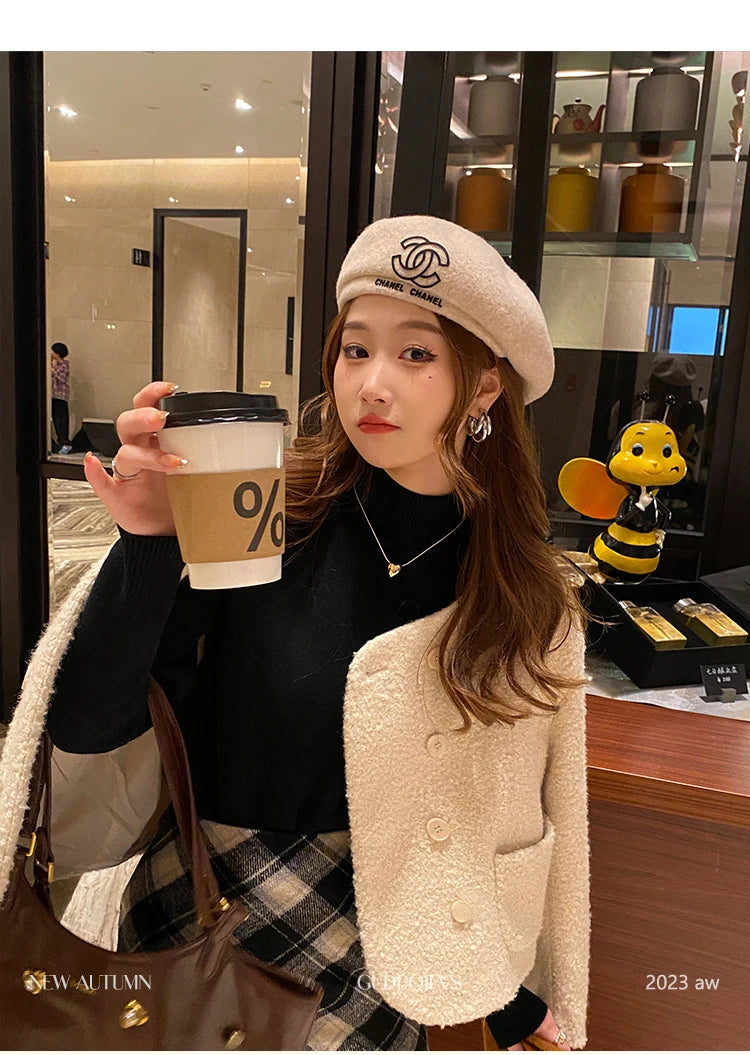 Winter Women’s Turtleneck Sweater, Retro Red Velvet-Lined, Thick Knit Thermal Bottoming Shirt