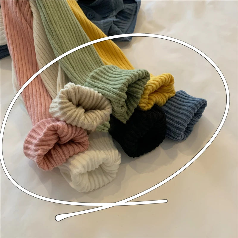 Knitted Women Sweater Button O-neck Pullovers Spring Autumn Basic Sweaters for Female Pullover Slim Solid Bold Stripes Tops