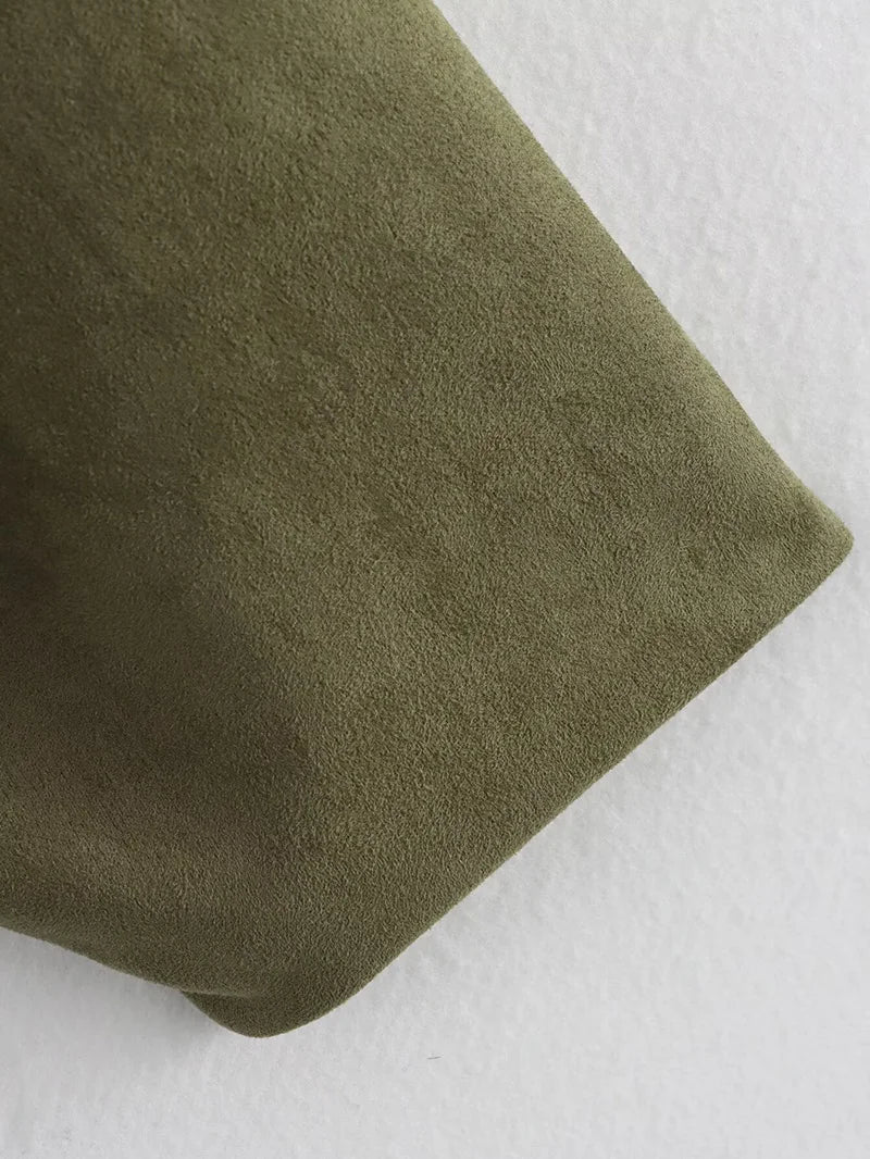 RAFZNB Women's Bomber Jackets Coats Fashion Turn-down Collar Long Sleeve Loose Coats Vintage Female Outerwear Chic Tops