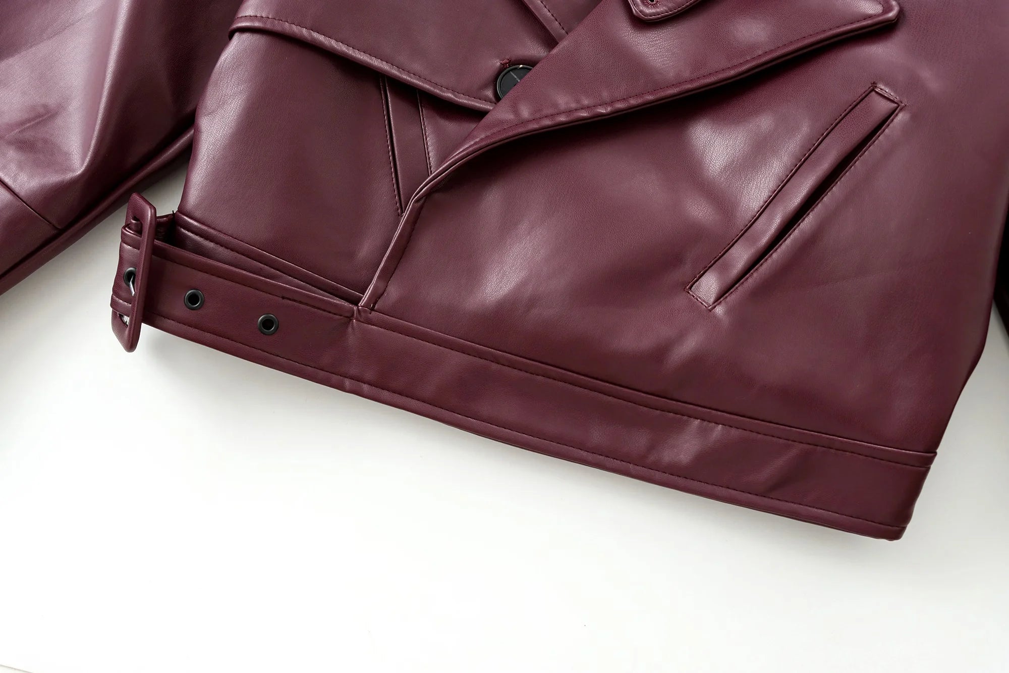 MUJER Faux Leather Bomber Jackets for Women Fashion Cropped Jacket Woman Streetwear Outerwears Long Sleeve Jacket Women Coats