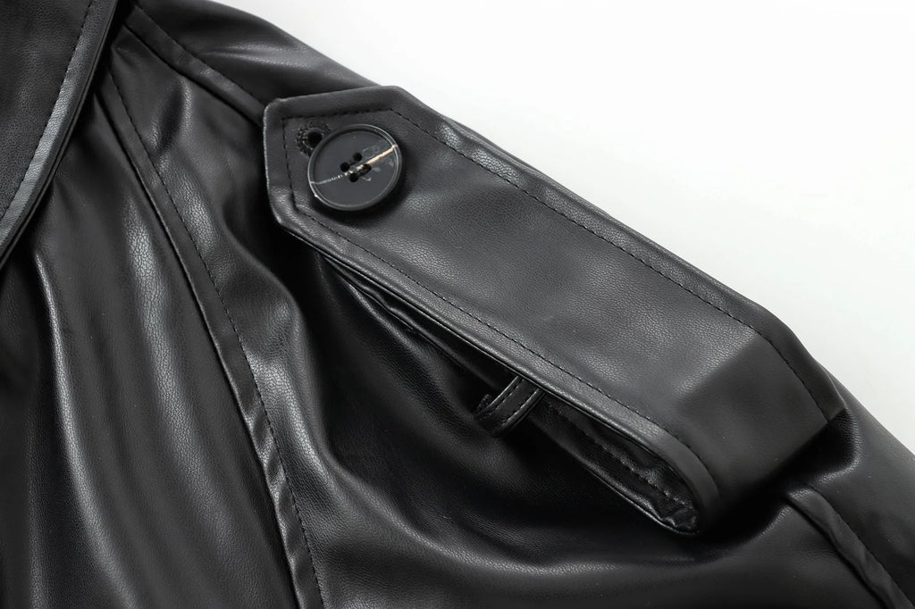 MUJER Faux Leather Bomber Jackets for Women Fashion Cropped Jacket Woman Streetwear Outerwears Long Sleeve Jacket Women Coats