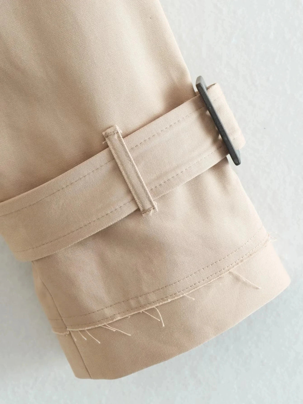 2024 Belt Cropped Trench Spring Jacket Women Vintage Streetwear Double Breasted Long Sleeve Top Female Coat Outfits